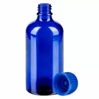 Hochwertige blaue 100ml Flasche mit Schraubdeckel für Labor und Medizin