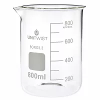 UNiTWIST Labor Becherglas 800ml aus hochwertigem Borosilikatglas BORO3.3 klar