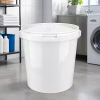 Hygienischer weißer Kunststoffeimer 10,7L aus PP für Wäscherei und Reinigung
