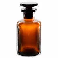 Kompakte Vorratsflasche 50ml braunes Glas Rundschulter mit luftdichtem Glasstopfen