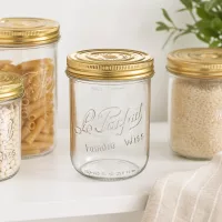 Sturzglas Familia Wiss 1020ml mit goldenem Deckel für Einmachen und Vorratshaltung in der Küche