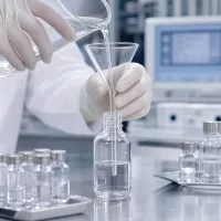 Präzisions-Labortrichter aus klarem Glas mit 60-Grad-Neigung für kontrolliertes Dosieren von Reagenzien