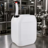 Robuster Kunststoffbehälter 10 L mit drehbarem Flex-Rohr für präzises Abfüllen und Dosieren