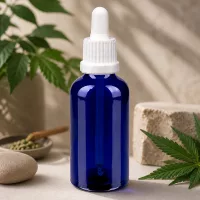 50ml Glasflasche mit Dropper OV BlueLine UT18/50 wiederverwendbar und umweltfreundlich