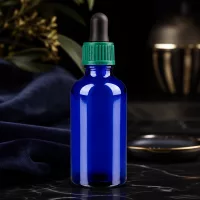Laborqualität Tropfflasche 50ml mit auslaufsicherem grünen Verschlusssystem