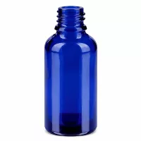 Professionelle 30ml Laborflasche aus UV-schützendem blauen Glas mit Standardgewinde