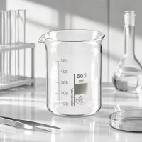 Dickwandiges Becherglas 600ml niedrige Form aus spülmaschinenfestem Borosilikatglas