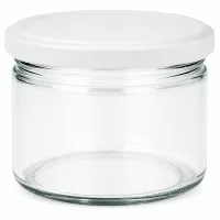 540ml Rundglas mit weißem BasicSeal Deckel UNiTWIST - leeres Vorratsglas aus klarem Glas für Küche und Haushalt