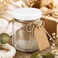 UNiTWIST Mini-Rundglas 53ml als Hochzeitsgeschenk mit Naturkordel und leerem Beschriftungsanhänger