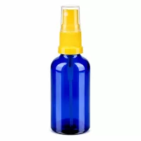 Elegante 50ml Pumpflasche in Königsblau mit transparentem Sprühkopf für Naturkosmetik