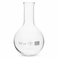 Kolben 100ml Enghals klares Glas für Destillation und Synthese