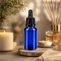 20ml Pipettenflasche BlueLine Serie - premium Glasqualität mit schwarzem Pipettenverschluss UT18 Norm