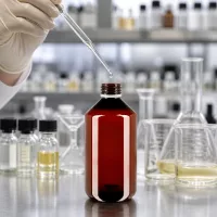 PET Apothekerflasche 750ml Braunglas-Optik mit weißem Schrauböffner für Chemikalien