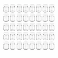 UNiTWIST Rundglas Set 48 Stück 53ml kleine Glasdosen mit weißem Deckel stapelbar
