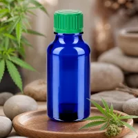 20ml blaue Tropfflasche mit umweltfreundlichem Glasmaterial und recycelbarem grünem Verschluss