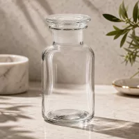 Dekorative Glasflasche 250ml Weithals mit Stopfen für Öle Essenzen und Naturkosmetik geeignet