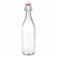 1000ml Glasflasche mit Bügelverschluss PVC UNiTWIST transparent leer Produktansicht Hauptbild