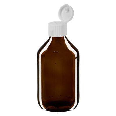 250ml Medizinflasche braun, mit Klappverschluss ApoGlas