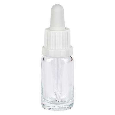 Klarglas Pipettenflasche 10ml weiß für Pharmazie Kosmetik und Aromatherapie