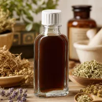 Flache rechteckige Klarglasflasche 50 ml mit Schraubverschluss für Naturheilmittel