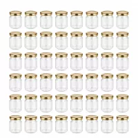 UNiTWIST 48 kleine Vorratsgläser 53ml rund mit goldenem Schraubverschluss
