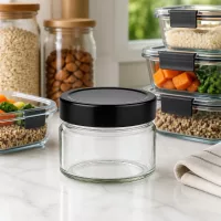 130ml UNiTWIST Rundglas schwarzer Deckel perfekte Portionsgröße für Küche und Vorrat