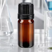 5ml Braunglasflasche ApoGlas mit schwarzem Manipulationssicherungsverschluss 8mm Hals