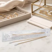 Wattestäbchen steril 2er Pack aus natürlichem Holz geeignet zur Reinigung von Feinschmuck