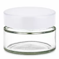 Transparentes Vorratsglas 130ml breite Öffnung weißer Twist-Off Deckel