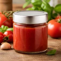 UNiTWIST Rundglas 135ml mit silbernem Twist-Off-Deckel zum Haltbarmachen von Tomatensoße