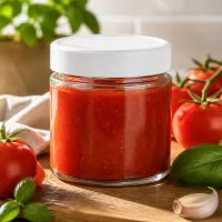 Lebensmittelechtes 135ml Rundglas mit weißem Twist-Off-Deckel für Saucen und Pasten
