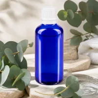 Pharmazeutische 50ml Tropfflasche blau für ätherische Öle Tinkturen und Medizin OV weiß
