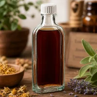 Meplat Flasche 100ml Klarglas mit auslaufsicherem PE-Schaumverschluss für Naturheilmittel