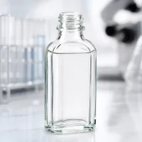 Vielseitige 50 ml Glasflasche Meplat klar mit geraden Seitenwänden und DIN22 Verschluss