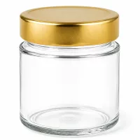 UNiTWIST Rundglas 135ml Klarglas mit goldenem Metalldeckel 24 Stück
