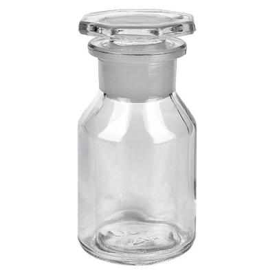Kleine klare Steilbrustflasche 50ml mit Glasstopfen ideal zur Aufbewahrung von Substanzen
