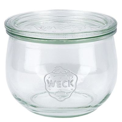 580ml WECK Tulpenglas mit Glasdeckel RR100 Einmachglas transparent mit WECK Logo für Konservierung und Aufbewahrung