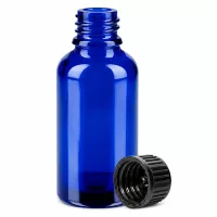 Elegante 30ml Kobaltglasflasche mit ergonomischem schwarzen Verschluss für DIY Kosmetik