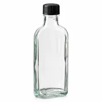 100ml Glasflasche Meplat Form klar für Liquide mit auslaufsicherem EPE-Verschluss