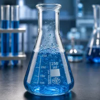 Graduierter Laborkolben 250ml Enghals für quantitative Analyse und Titration in der Chemie