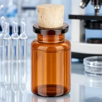 Robuste Braunglas Probenflasche 5ml mit Korkverschluss für pharmazeutische Anwendungen