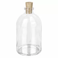 Glasflasche 100ml Klarglas mit Naturkorken 11/14mm bauchige Form mit schmalem Hals