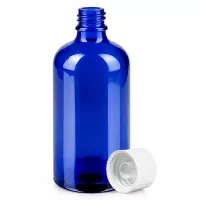 Stilvolle kobaltblaue 100ml Glasflasche mit weißem Schraubverschluss für DIY Kosmetikherstellung