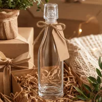 50ml Glasflasche UNiTWIST Geschenkverpackung mit Juteschnur und Anhänger in Geschenkbox mit Stroh