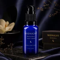 Schlanke blaue Apothekerglasflasche 20ml mit hochwertigem schwarzen Einhandpumpkopf