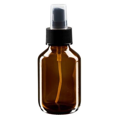 100ml Medizinflasche braun, Pumpzerstäuber schwarz ApoGlas