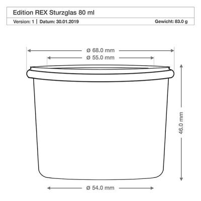 48er Set Weck Gläser 80ml Sturzgläser mit 48 Glasdeckeln, 48
