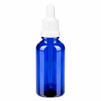 30ml Tropferflasche cobaltblau Glas weisse Pipettenkappe OV BlueLine UT18 Dosierung