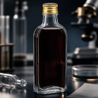 Professionelle 100ml Meplat Glasflasche klar mit goldenem PP22 Verschluss für pharmazeutische Anwendungen