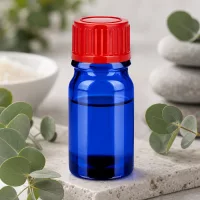 Zertifizierte 5ml UT18/5 BlueLine Flasche mit kindergesichertem rotem 11mm Schraubverschluss